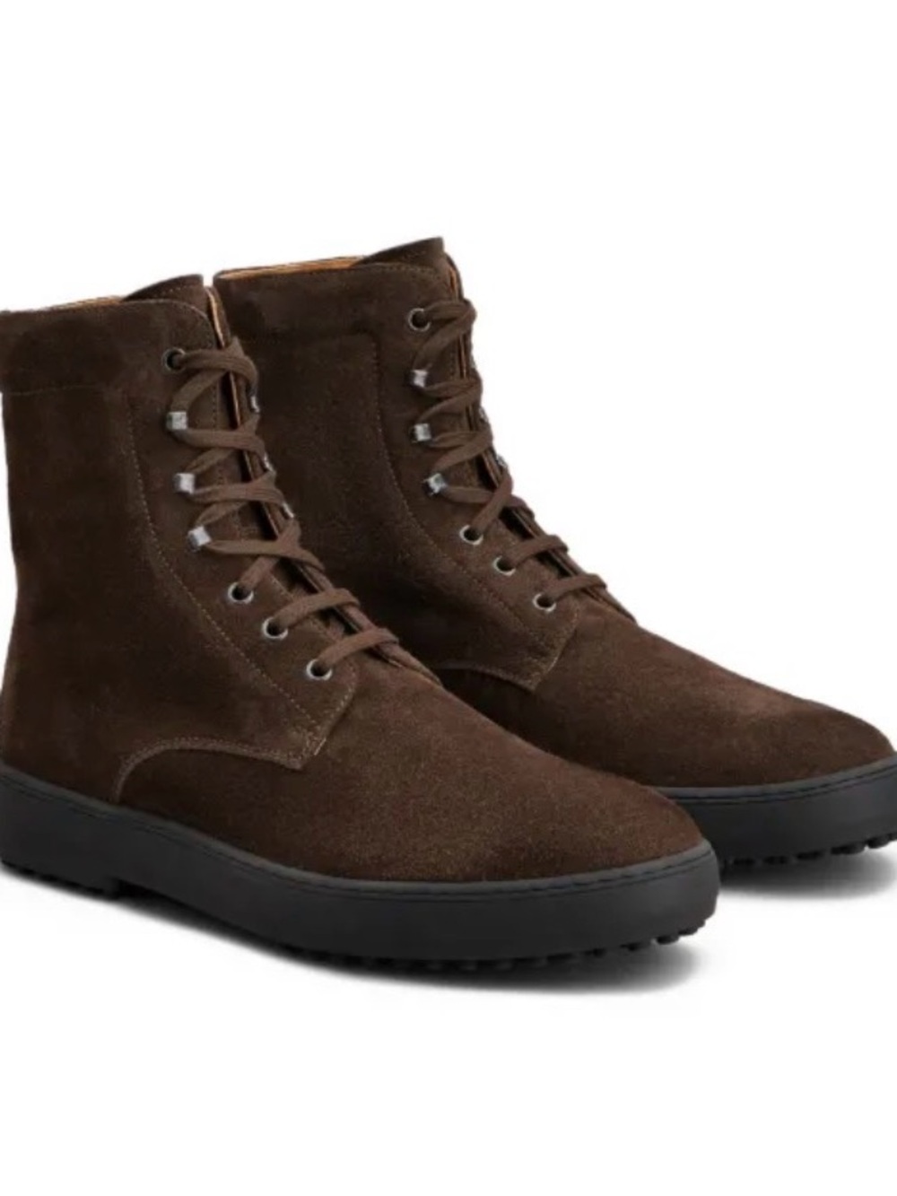 Tod’s Brown Suede Lace-Up Combat Ankle Boots Sz US6 M or US 8 W